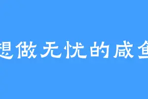 想做无忧的咸鱼