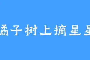 橘子树上摘星星