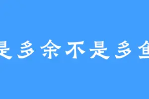 是多余不是多鱼