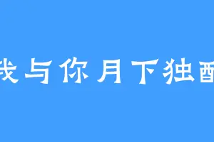 我与你月下独酌