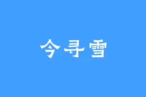 今寻雪