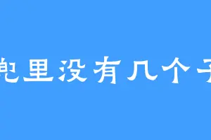 兜里没有几个子