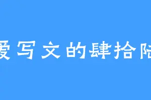爱写文的肆拾陆