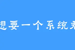 想要一个系统君