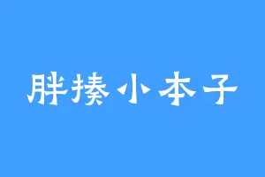 胖揍小本子