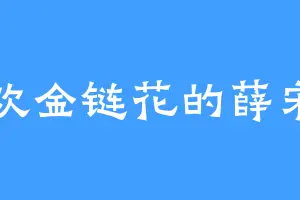 喜欢金链花的薛宋官