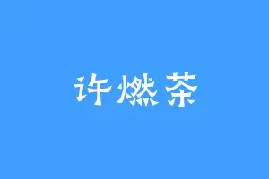 许燃茶