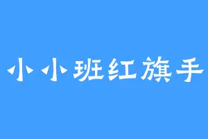 小小班红旗手