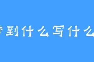 梦到什么写什么a