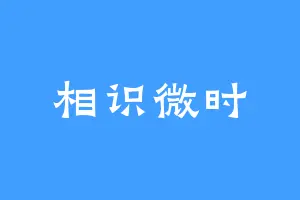 相识微时