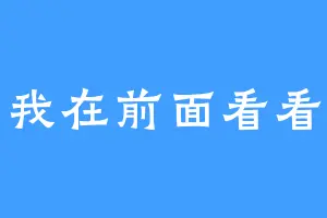 我在前面看看