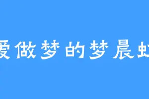 爱做梦的梦晨虹