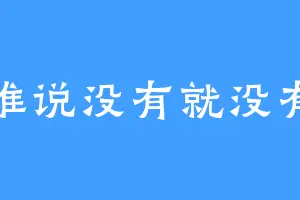 谁说没有就没有