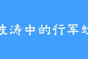 波涛中的行军蚁