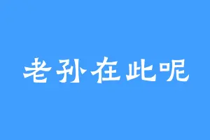 老孙在此呢