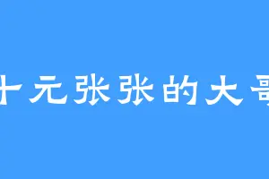 十元张张的大哥