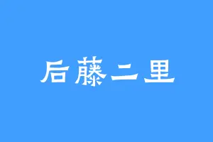 后藤二里