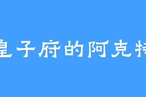 大皇子府的阿克特翁