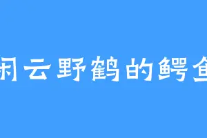 闲云野鹤的鳄鱼
