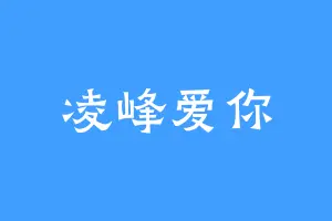 凌峰爱你