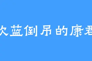 喜欢蓝倒吊的康郡王