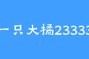 一只大橘23333
