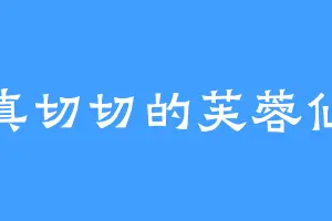 真真切切的芙蓉仙子