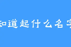 不知道起什么名字诶