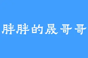 胖胖的晟哥哥