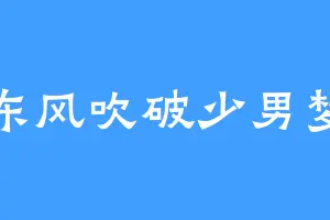 东风吹破少男梦